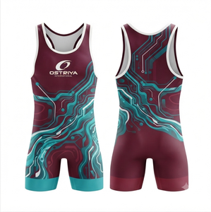 Best Selling Men's Wrestling <b>Singlets</b> 100% Polyester Stretch Light Weight Durable 160g Training <b>Weightlifting</b> Wholesale High - Product Image 1