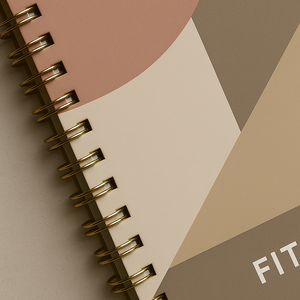 Diario di Fitness geometrico LABON con Design a blocchi di colore neutro pianificatore di allenamento a spirale per il benessere e il monitoraggio delle abitudini - Product Image 2