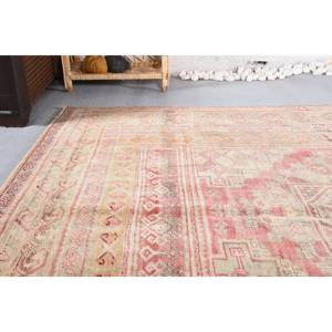 Tapis turc vintage 5.7 X 10.6ft grande surface motif abstrait laine matériau support en Latex pour couloir chambre nouveau modèle couleur rose - Product Image 2