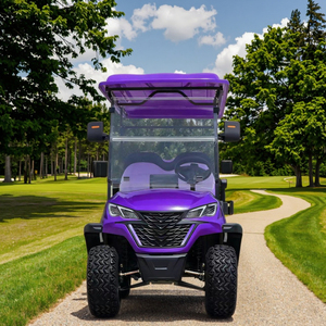 Brand New Purple Electric Golf Cart 4 Seater 48V Lifted Street Legal With Roof And <b>Storage</b> <b>Basket</b> - Product Image 2