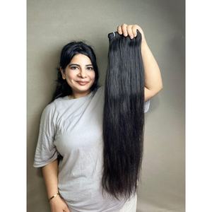 Silky Unprocessed Virgin Indian Straight Human <b>Hair</b> <b>Extensions</b> 8 Inches Natural Wave Kinky Style Single Donor Raw Indian <b>Hair</b> - Product Image 1
