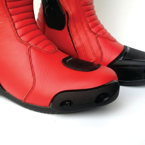 Bottes de moto de course en cuir en gros, personnalisées, imperméables, avec doublure en cuir véritable et semelle intérieure plate en caoutchouc pour l'hiver - Product Image 6