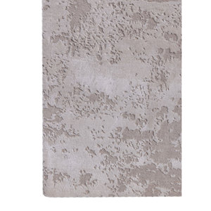 Alfombra Kavi Ivory de Lana y Seda de Bambú Anudada a Mano con Patrón Abstracto para Decoración de Sala de Estar o Pasillo, Tamaño 9x12 - Esk-431 - Product Image 4