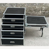 Boîte à outils de tiroir personnalisée de haute qualité Flight Case usine de contreplaqué FlightCase de route à 4 tiroirs avec rangement et table