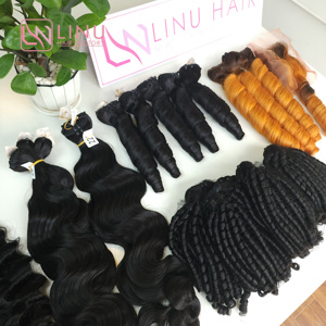 Paquets de cheveux humains bouclés non traités de couleur orange de qualité supérieure Double trame fabricant fournisseur trame de génie en gros - Product Image 6