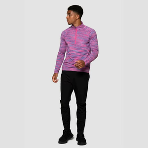 2025 nouveauté léger respirant rose marine 88% Polyester 12% élasthanne Slim Fit hommes Trail 1/4 Zip manches longues 220 grammes - Product Image 4