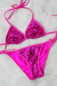 Robe de plage sexy à perles et paillettes personnalisées Décoration en strass Nouveau design Ensemble de bikini prêt à porter pour sortie à la plage Logo à l'avant - Product Image 4