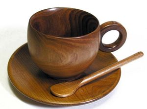 Tasse à thé en bois naturel ANTIMICROBIEN en bois pour vin café eau boissons chaudes et froides tasse à boire, tasse à thé en bois de style japonais - Product Image 3