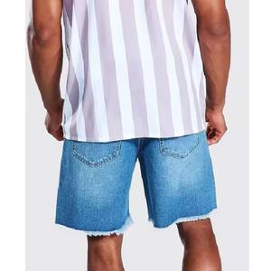 Shorts en jean décontractés pour hommes, coupe slim, effet vieilli, 100 % coton, séchage rapide, légers, vente en gros - Product Image 2