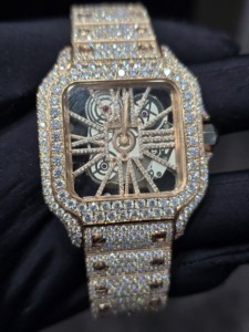 Montre de luxe pour homme de haute qualité, hip-hop, sertie de diamants VVS, cadran à chiffres romains, testeur de diamants - Vente en gros disponible - Product Image 4