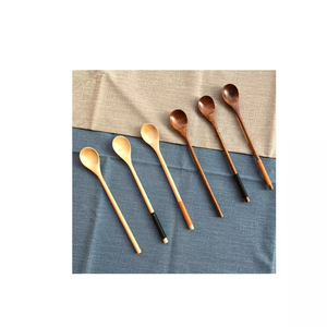 Outils personnalisés Spinner à salade de légumes Simple nourriture famille vacances soupe de riz en bois manger Mini cuillère Antique assaisonnement cuillère couverts - Product Image 6