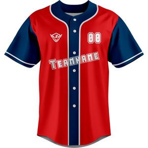 Camiseta de Béisbol Personalizada para Hombre, Manga Corta, Cierre de Botones, Uniforme de Equipo, Transpirable, Secado Rápido, 100% Poliéster, para Entrenamiento y Juegos - Product Image 1