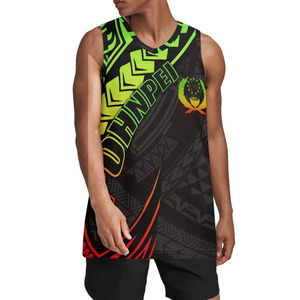 Conception tribale polynésienne personnalisée lâche respirant exercice course Fitness basket-ball vêtements - Product Image 4