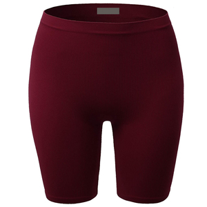 Custom Seamless Gym Sport Fitness Workout Burgundy Yoga <b>Shorts</b> for Women High Waist <b>Stretch</b> Activewear - Product Image 1