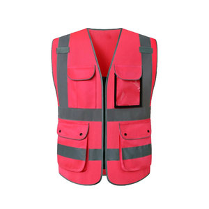 Vente en gros 100% gilet de sécurité réfléchissant en polyester pour ingénieurs Logo personnalisé étanche à l'eau avec poches - Product Image 4