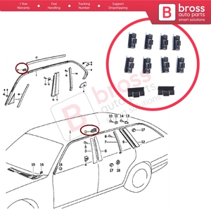 BCF5077 ชุดยึดรางน้ำฝนหลังคา 10 ชิ้น สำหรับรถยนต์ซีรีส์ 5 รุ่น E34 ซีรีส์ 7 รุ่น E32 E38 51131924953 - Product Image 5