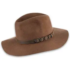 Últimas Australian Outback Cowboy grão couro chapéu estilo ocidental australiano luxo unisex chapéu