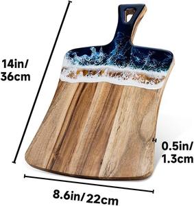 Planche à découper en bambou bois dur infusée de résine pour la cuisine à domicile pour la nourriture Fromage Légumes Fruits-Vente à l'exportation - Product Image 3