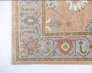 9x12 orange modern oushak made to order geometric patterns contemporary design large customize size available - Product Image 3