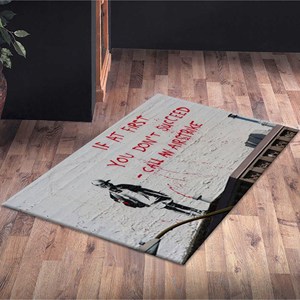 Alfombra Decorativa Impresa con Diseño de Graffiti de Banksy, para Interiores, Alfombra Delgada No Tejida - Product Image 5