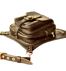 Logo personnalisé LLB-0005 cuir jambe étui Vintage moto motif cuisse sac fermeture éclair taille ceinture modèle multi-fonctionnalité - Product Image 3