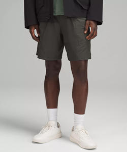 Pantalones cortos Cargo de algodón Unisex 2025 con logotipo personalizado para hombre, pantalones cortos transpirables de secado rápido con cordón, lavado de enzimas, diseño de patrón sólido - Product Image 1