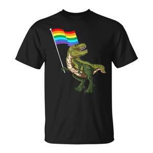 เสื้อยืดธีมไดโนเสาร์สำหรับเดือนแห่งความภาคภูมิใจของกลุ่มเกย์ เลสเบี้ยน LGBT และคนข้ามเพศ สำหรับใช้ในเชิงโปรโมชั่น - Product Image 1