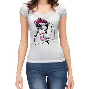 Camisetas para mujeres 100% algodón cinta Rosa mujeres concientización sobre el cáncer de mama hombres mujeres Unisex en blanco Casual pareja camiseta lisa - Product Image 3