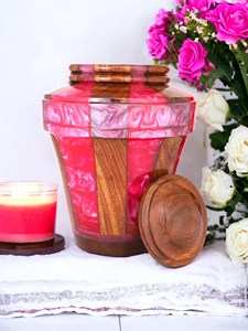 Urne funéraire en palissandre époxy rose pour adultes (250 pouces cubes) pour cendres humaines et cendres d'animaux de compagnie - Product Image 5