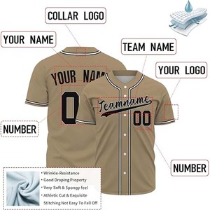 Vêtements de sport de baseball unisexes personnalisés, respirants, à séchage rapide, t-shirts à manches courtes de grande taille, maillots imprimés numériquement, équipe personnalisée - Product Image 3