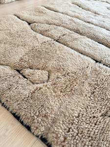 Alfombra Beni Ourain Marroquí 100% Lana Hecha a Mano, Alfombra Anudada a Mano con Diseño Geométrico Marrón y Negro para Sala de Estar o Dormitorio - Product Image 4