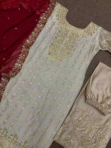 Beautiful <b>Kurti</b> - Plazzo With Dupatta With Fancy Heavy Embroidery With Sequins Work - Product Image 2