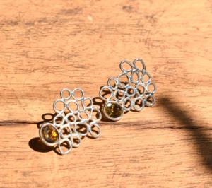 Boucles d'oreilles en argent sterling 925 Pierre précieuse citrine naturelle pour fêtes mariages cadeaux anniversaires - Product Image 2