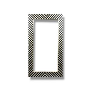 Espejo de Pared con Incrustaciones de Hueso Blanco y Negro, Espejo Decorativo Rectangular Grande para Sala de Estar, Dormitorio, Baño, Decoración de Pared - Product Image 1