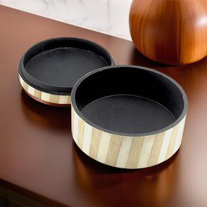 Accessoire décoratif de vaisselle de boîte de bibelot en bois rond fabriqué à la main de qualité supérieure - Product Image 2