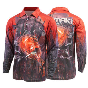 Camiseta Polo de pesca de manga larga personalizada profesional al por mayor secado rápido transpirable con protección UPF 50 - Product Image 1