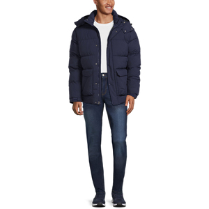 Men's Lightweight Zipper Closure Puffer Bubble Jackets Waterproof <b>Windbreaker</b> Insulated Stand Collar High Street Thick Coat - Product Image 1