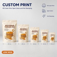 Sachet Doypack Personnalisé Imprimé Qualité Alimentaire avec Fermeture Zip Refermable et Fenêtre Transparente pour Emballage de Mélange à Crêpes