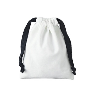 13x16cm 8oz Cotton Canvas <b>Drawstring</b> <b>Pouch</b> for Makeup Package With Cotton Draw String custom logo and desighn - Product Image 5