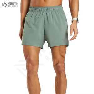 Pantalones Cortos Deportivos de Secado Rápido para Hombre, para Correr, Fitness, Casuales, de Moda, de Color Sólido, para Entrenamiento, Servicio OEM, Tela de Lona, Poliéster - Product Image 1