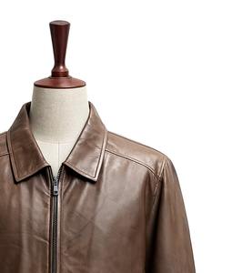 Veste en cuir véritable et toile vintage pour homme SCOTLAND SHEEP, coupe slim classique, col montant, imperméable, respirante, séchage rapide, laiton - Product Image 4