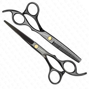 Tijeras de Adelgazamiento de Plasma Negras, Set de Tijeras para Cabello Hechas a Mano, Tijeras de Mezcla, Venta al por Mayor, Fabricante OEM - Product Image 1