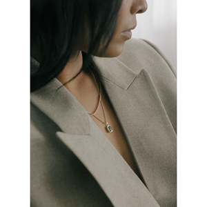 Brooklyn Handmade <b>Emerald</b> Cut <b>Pendant</b> Religious Style White Gold and Rose Gold Bezel Setting Charm Inlay Jewelry - Product Image 5