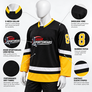 Quick Drying Breathable Moisture-Wicking Flexible <b>Ice</b> Hockey Jersey 100% Polyester All Weather Hockey Training Gear Comfortable - Product Image 2
