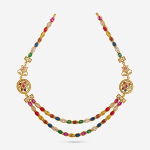 Trendy Silver Temple Necklace 173313 Gold Plated Stainless Steel Brass Link Chain with Flower Number Shape for Wedding Gift - Product Image 4