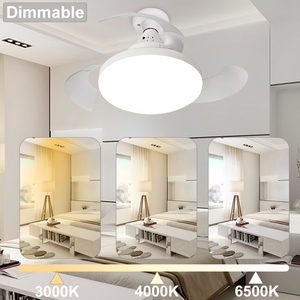 TCL E27 LED Quạt Trần Ánh Sáng 85-265V Cơ Sở Hiện Đại Có Thể Thu Vào Vô Hình 3 Lưỡi Nhỏ Điều Khiển Từ Xa Cho Phòng Ngủ Nhà DC Động Cơ - Product Image 5