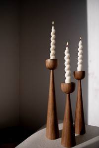 Solid Wood <b>Candle</b> Holder <b>Pillar</b> Shape Eco Friendly Decorative Stand for Home and Gift Use - Product Image 5