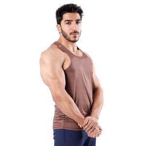 Camiseta sin mangas de algodón 100% de alta calidad para hombre, camiseta informal con ajuste muscular, diseño de espalda de corredor, secado rápido, Fitness, gimnasio, entrenamiento, camiseta sin mangas gráfica, venta - Product Image 2