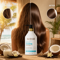 GATASE Shampooing Premium Bio Sans Silicone Coco Vanille Anti-Frisottis Hydratant Fortifiant Réparateur Capillaire Volumisant
