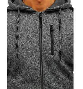 Venta al por mayor 2024 de alta calidad transpirable cremallera sudaderas con capucha para hombres sostenible a prueba de viento de talla grande ropa de invierno patrón sólido cuello - Product Image 3